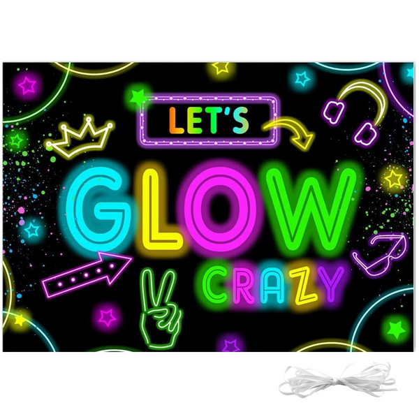 Cart In Mart Glow In The Dark Party Decoration Banner Neon Photo Backdrop-2.1x1.5m