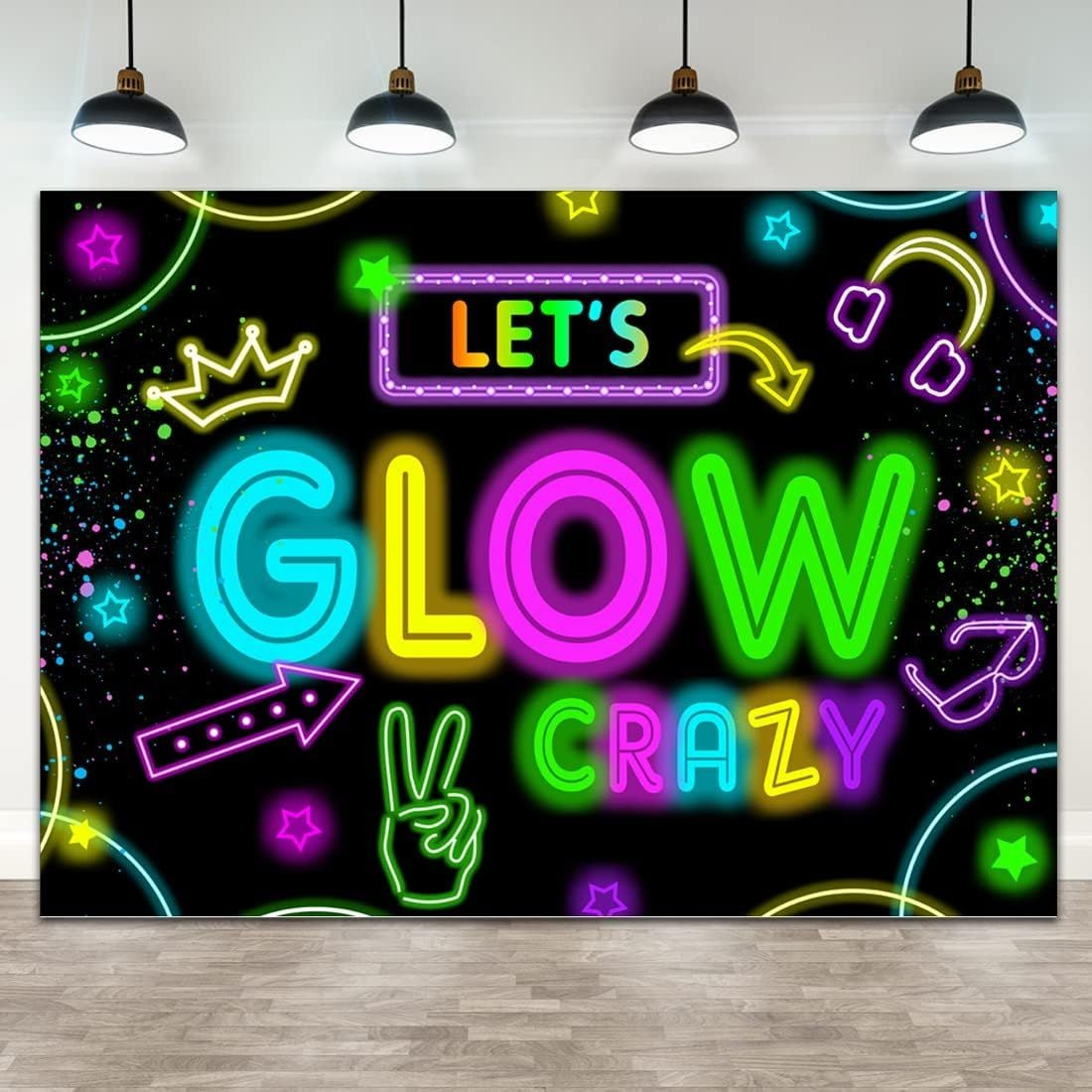 Cart In Mart Glow In The Dark Party Decoration Banner Neon Photo Backdrop-2.1x1.5m