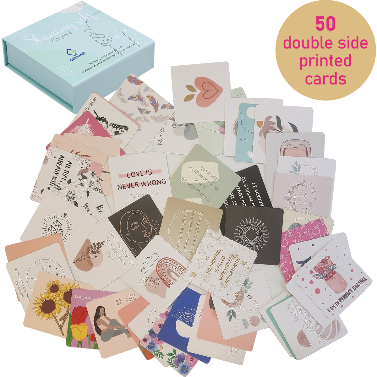 Cart In Mart 50 Positive Affirmations Inspirational Motivational Cards For Women