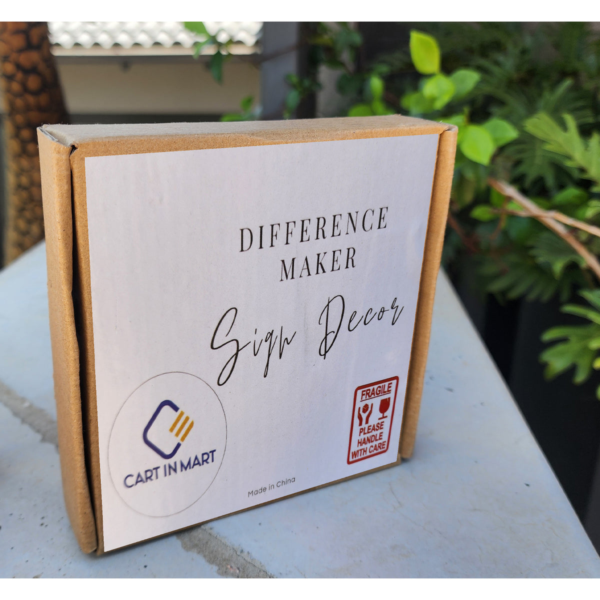 Cart In Mart Wooden Box Decorative Sign Gift For Men Woman Home Office- Difference Maker
