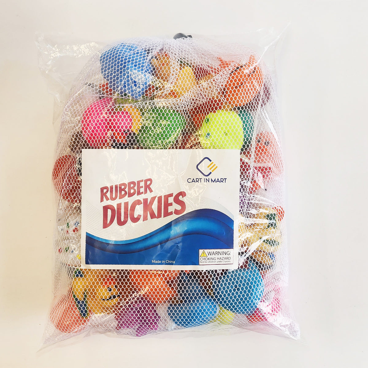 Cart In Mart 50 Pack Baby Bath Mini Duck Rubber Duckie Bathtub Toys With Mesh Bag