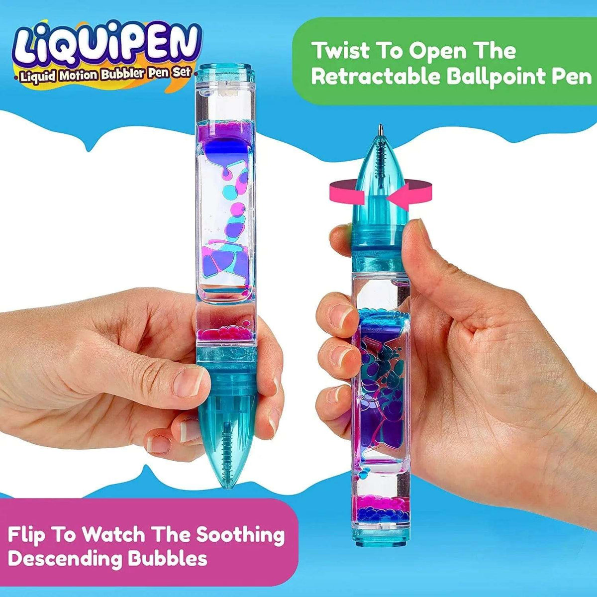 Cart In Mart Activity Toys 3 Pack Liquid Motion Bubbler Timer Pens