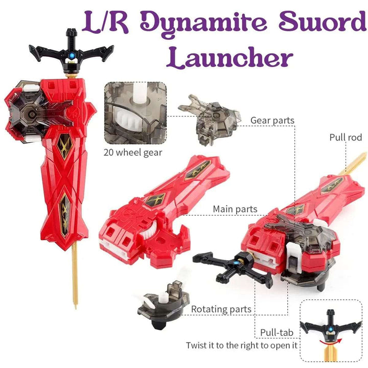 Cart In Mart Activity Toys 4 Pack Bey Burst Launchers Set For Battle Top Gyros