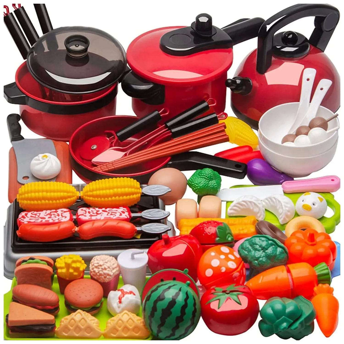 Cart In Mart Activity Toys 64-Pcs Pretend Play Kitchen Toys Set