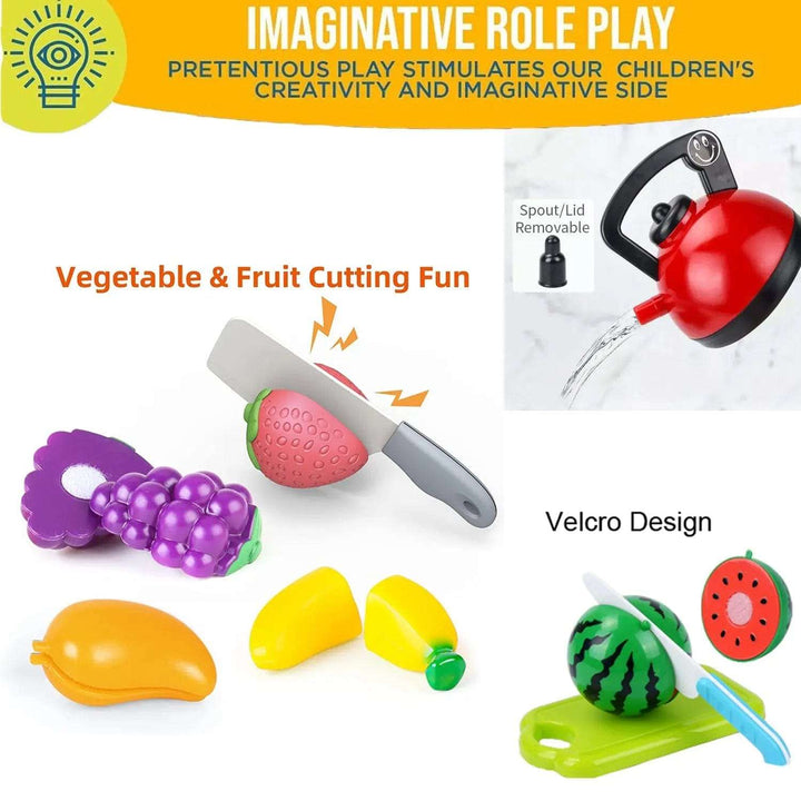 Cart In Mart Activity Toys 64-Pcs Pretend Play Kitchen Toys Set