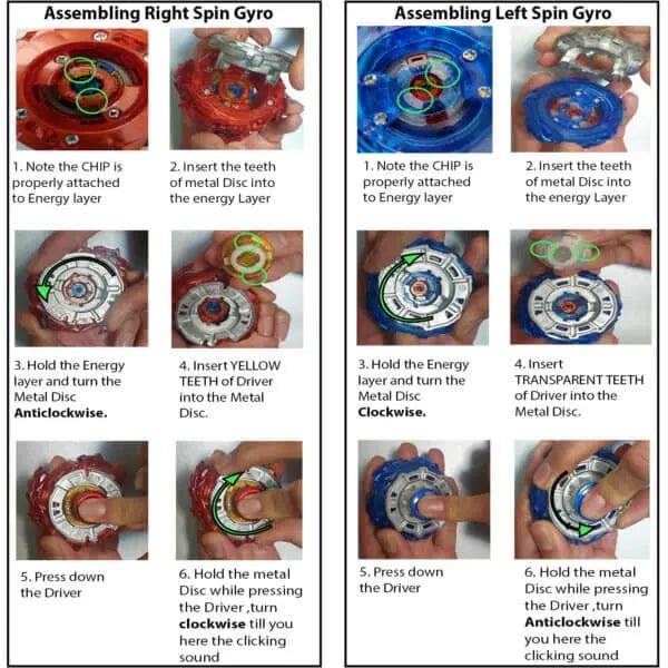 Cart In Mart Activity Toys 8 Piece Battle Bey Top Gyro Spinning Toy Set
