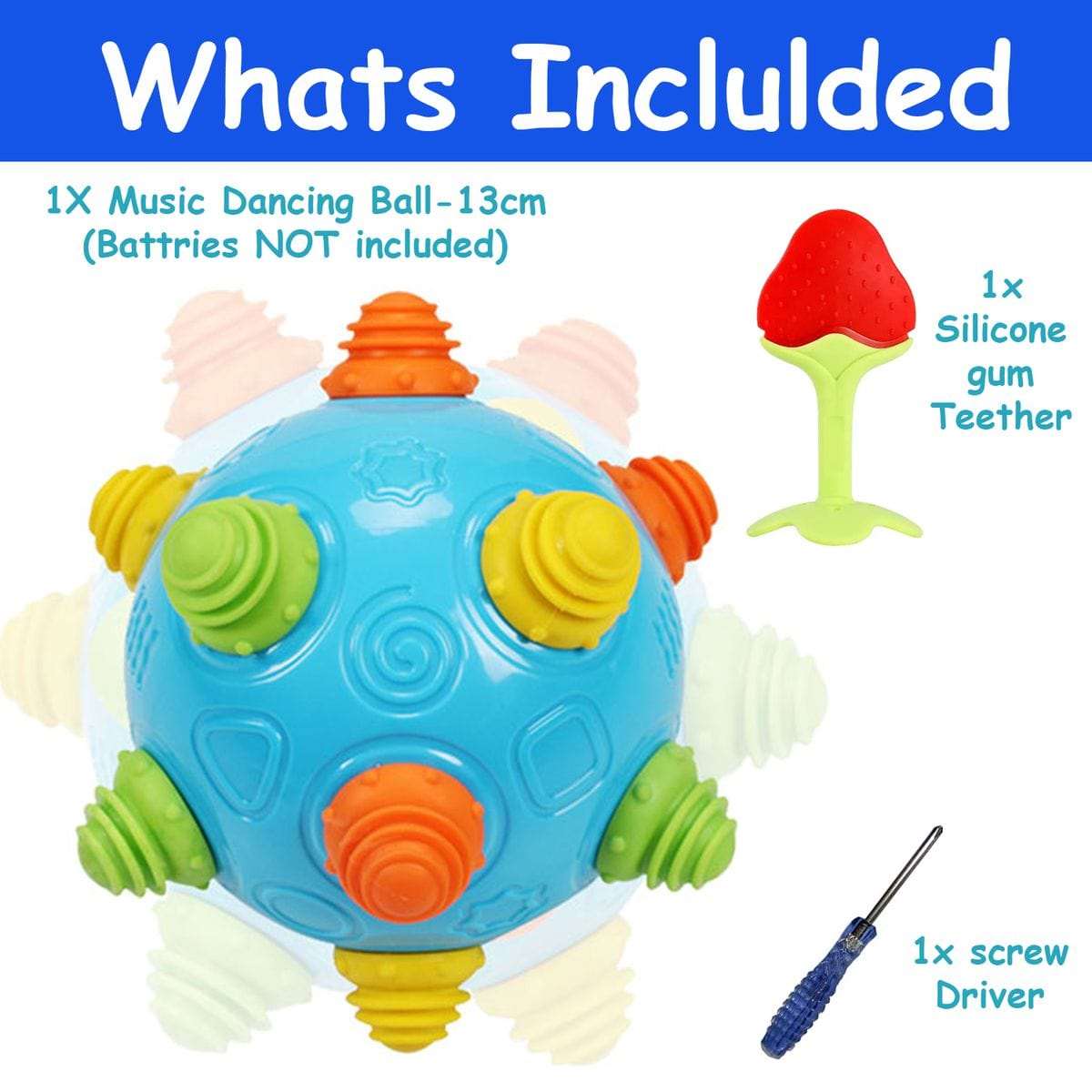 Cart In Mart Activity Toys Baby Music Shake Dancing Ball & Teether- Toddler Toy