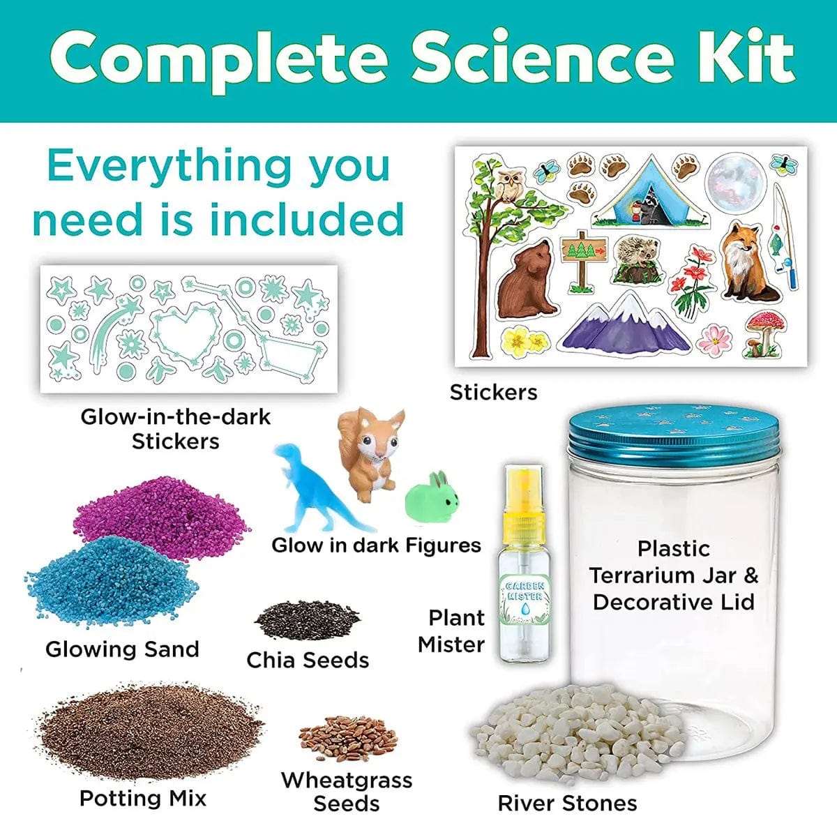 Cart In Mart Activity Toys Glow In Dark Terrarium Kit For Kids - Educational Gift