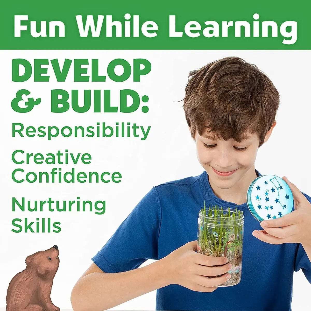 Cart In Mart Activity Toys Glow In Dark Terrarium Kit For Kids - Educational Gift