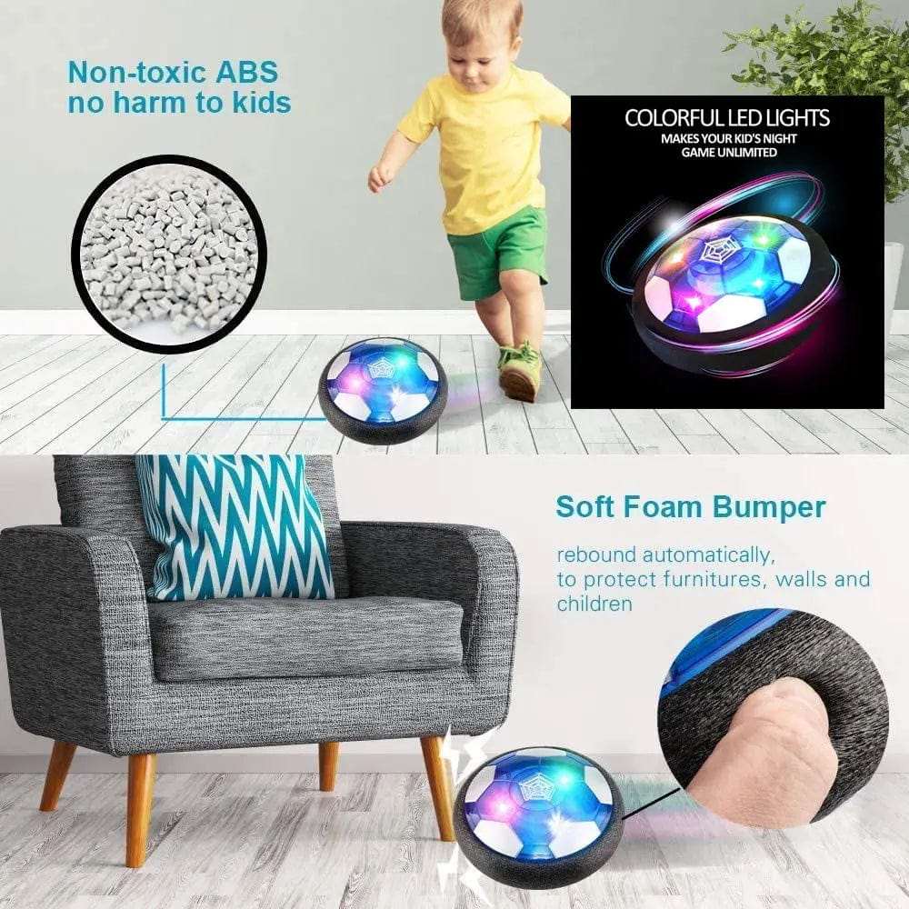 Cart In Mart Activity Toys LED Hover Soccer Ball with 2 Goals USB Rechargeable