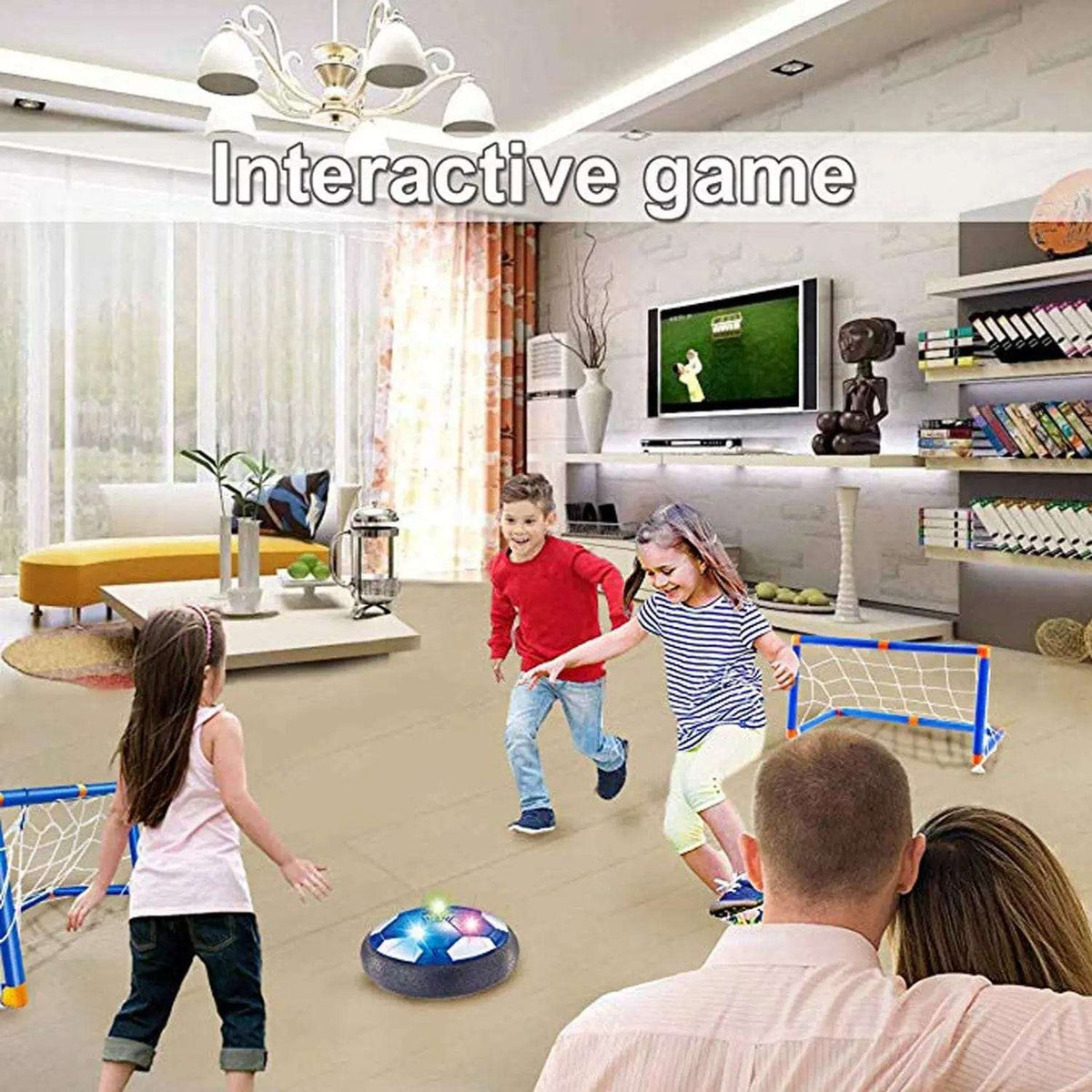Cart In Mart Activity Toys LED Hover Soccer Ball with 2 Goals USB Rechargeable