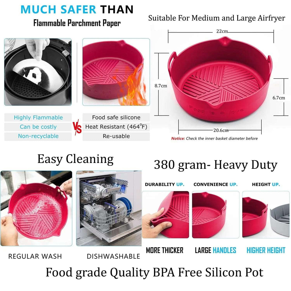 Cart In Mart Air Fryer Accessories 12 Pcs Silicone AirFryer Accessories & Pot Liner