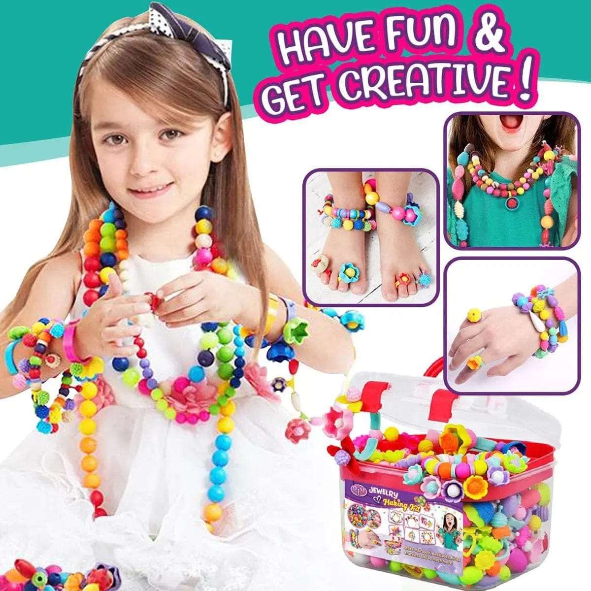 Cart In Mart Art & Craft 622-Pcs Snap Pop Beads Jewellery Making Kit