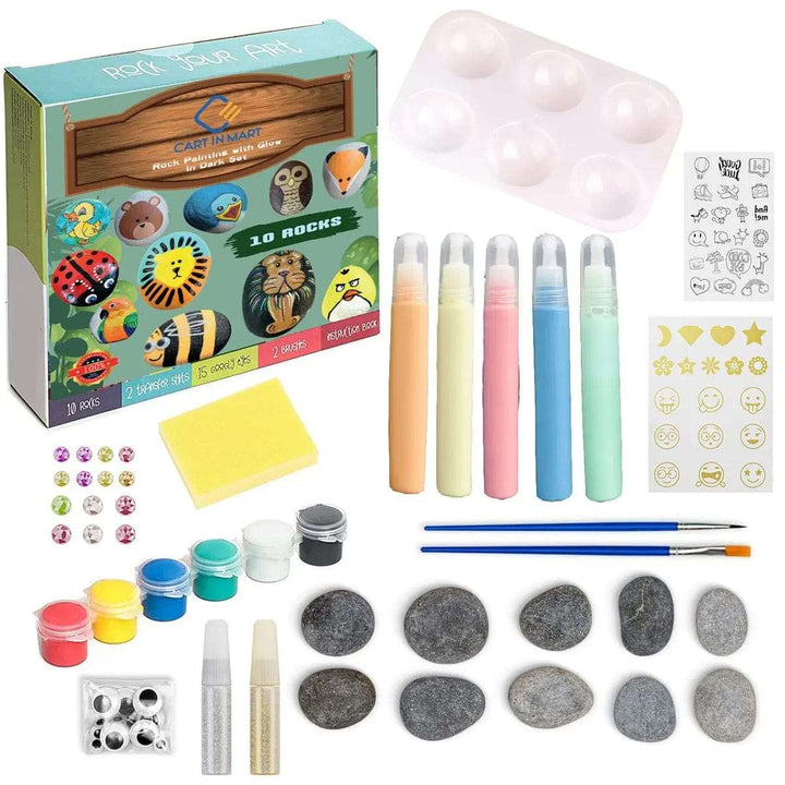 Cart In Mart Art & Craft Kids Rock Painting Kit Art & Craft Set -Glow In Dark Paint