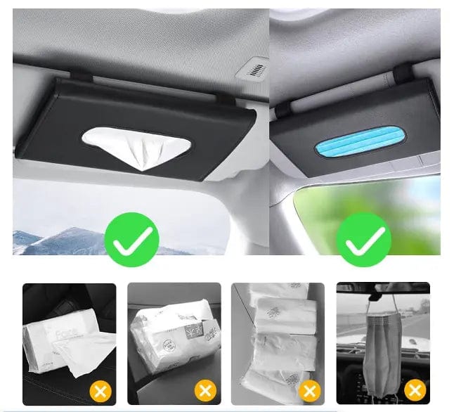 Cart In Mart Auto Accessories 4 Piece Car Visor Tissue Holder & Seat Gap Filler