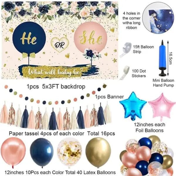 Cart In Mart Baby Gender Reveal Kit Baby Shower Gender Reveal Party Decorations