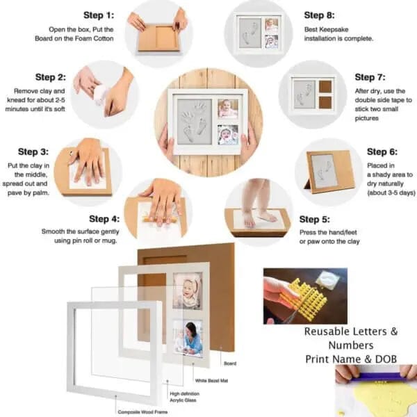 Cart In Mart Baby Gift Set Baby Handprint Footprint Kit & Mom Jewelry