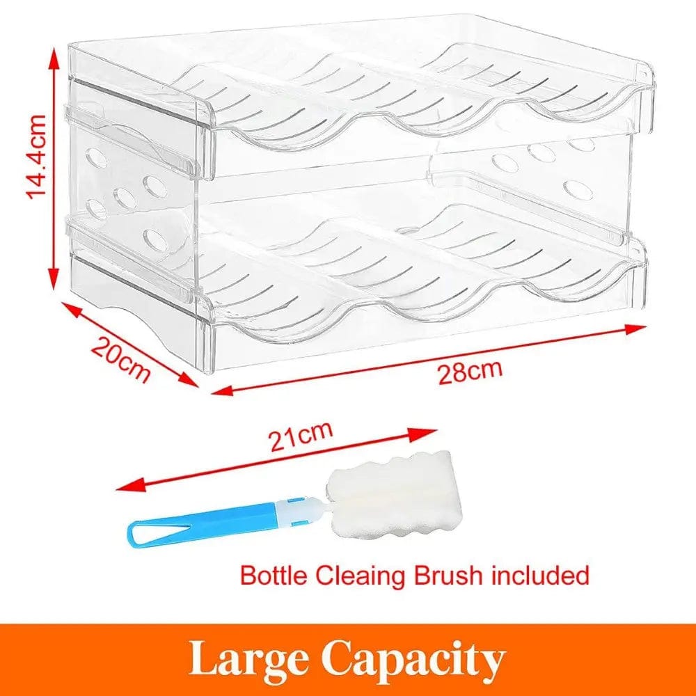 Cart In Mart Bottle Organizer 2 Pack Water Bottle Organizer Holder & Cleaner Brush