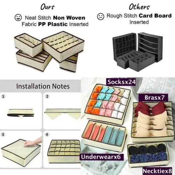 Cart In Mart Bra and Undergarments Organiser 8 Pcs Underwear Bra Organiser Set