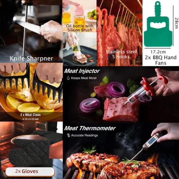 Cart In Mart Braai Tools Set 40 Piece Braai Grilling Tools Set & BBQ Utensils