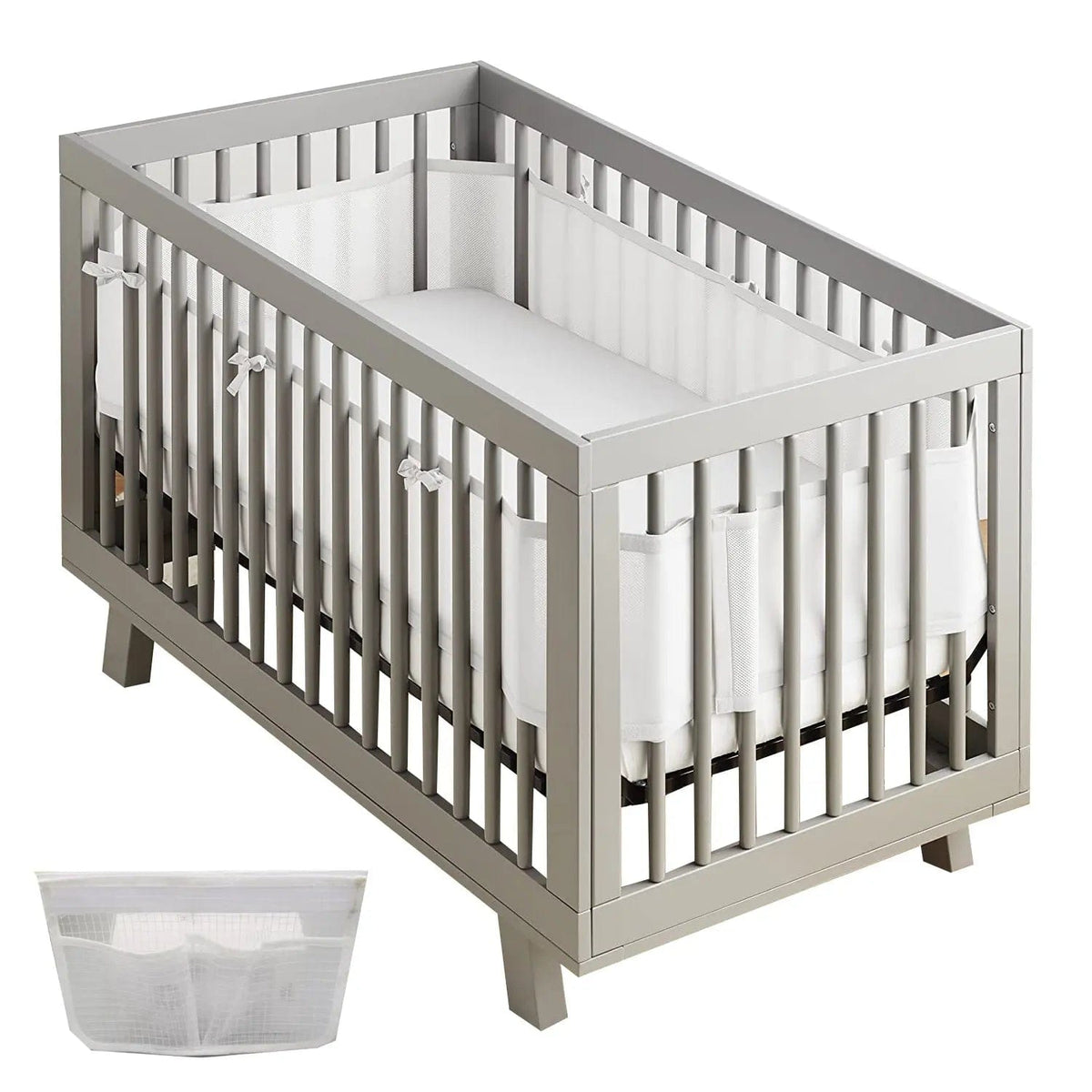 Cart In Mart Bumpers 4 Sided Cot Bumper Mesh Baby Crib Liner- Breathable