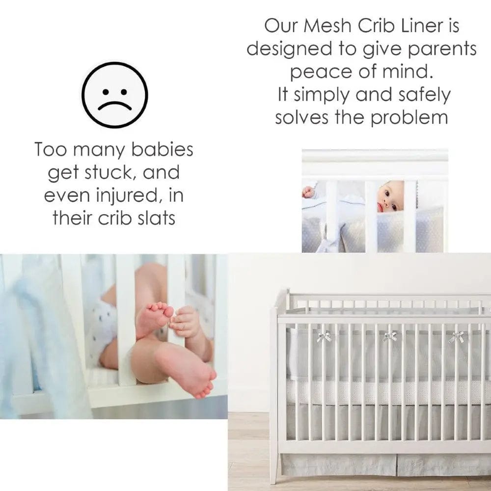Cart In Mart Bumpers 4 Sided Cot Bumper Mesh Baby Crib Liner- Breathable