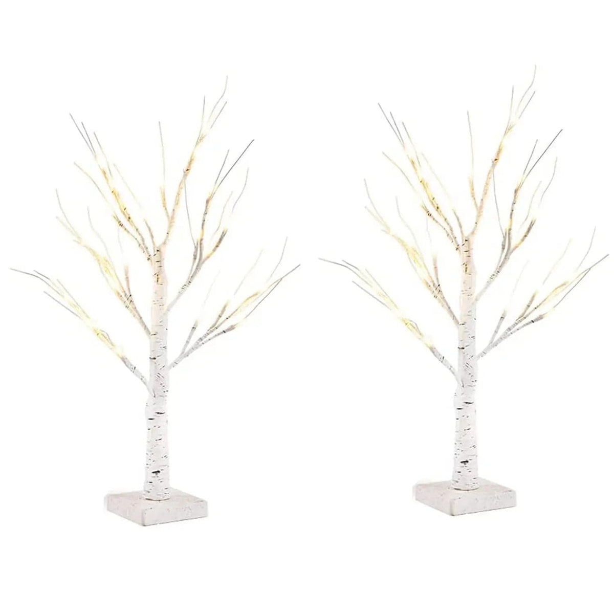 Cart In Mart Christmas Tree Decor Lamp 2 Piece Birch Tree With LED Christmas Lights Decoration