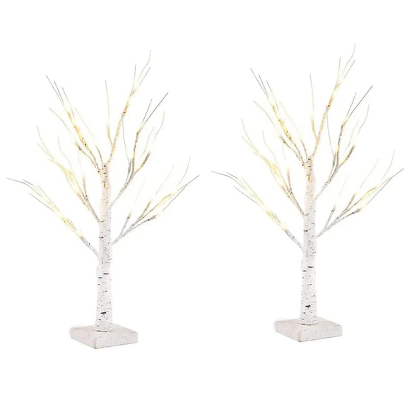 Birch Tree With LED Christmas Lights Decoration | 2 Piece – Cart In Mart