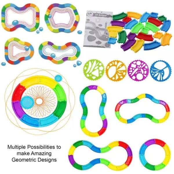Cart In Mart Drawing Kit 60-Pcs Spirograph Drawing Art Set