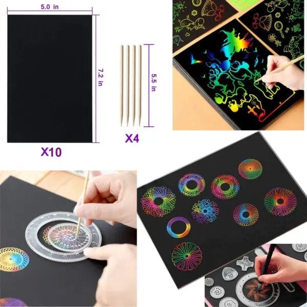 Cart In Mart Drawing Kit 60-Pcs Spirograph Drawing Art Set