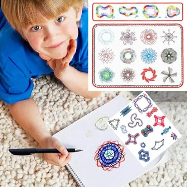 Cart In Mart Drawing Kit 60-Pcs Spirograph Drawing Art Set