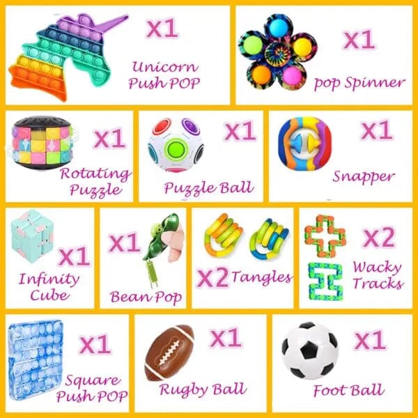 Cart In Mart Fidgets 50 Pack Premium Bundle Fidget Toys Set For Kids