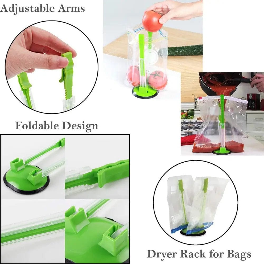 Cart In Mart Food Storage Bags 14 Pieces Reusable Food Storage Bags & Holder Set