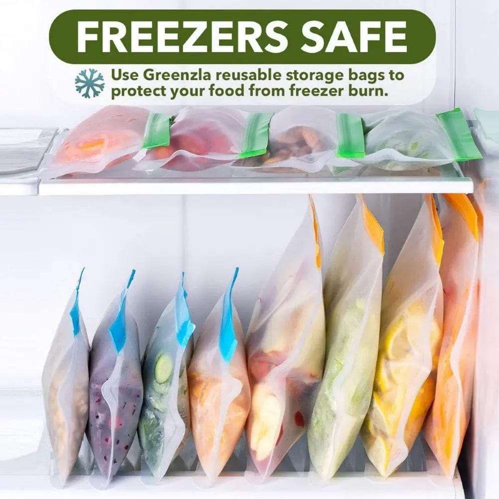 Cart In Mart Food Storage Bags 14 Pieces Reusable Food Storage Bags & Holder Set