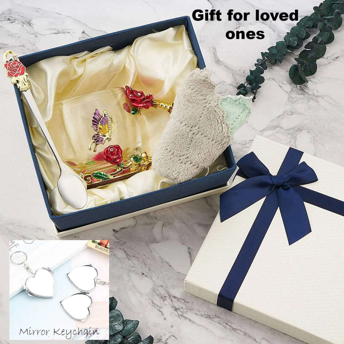 Cart In Mart gift for women Enamel Rose Gold Glass Coffee Mug Gift Box Set