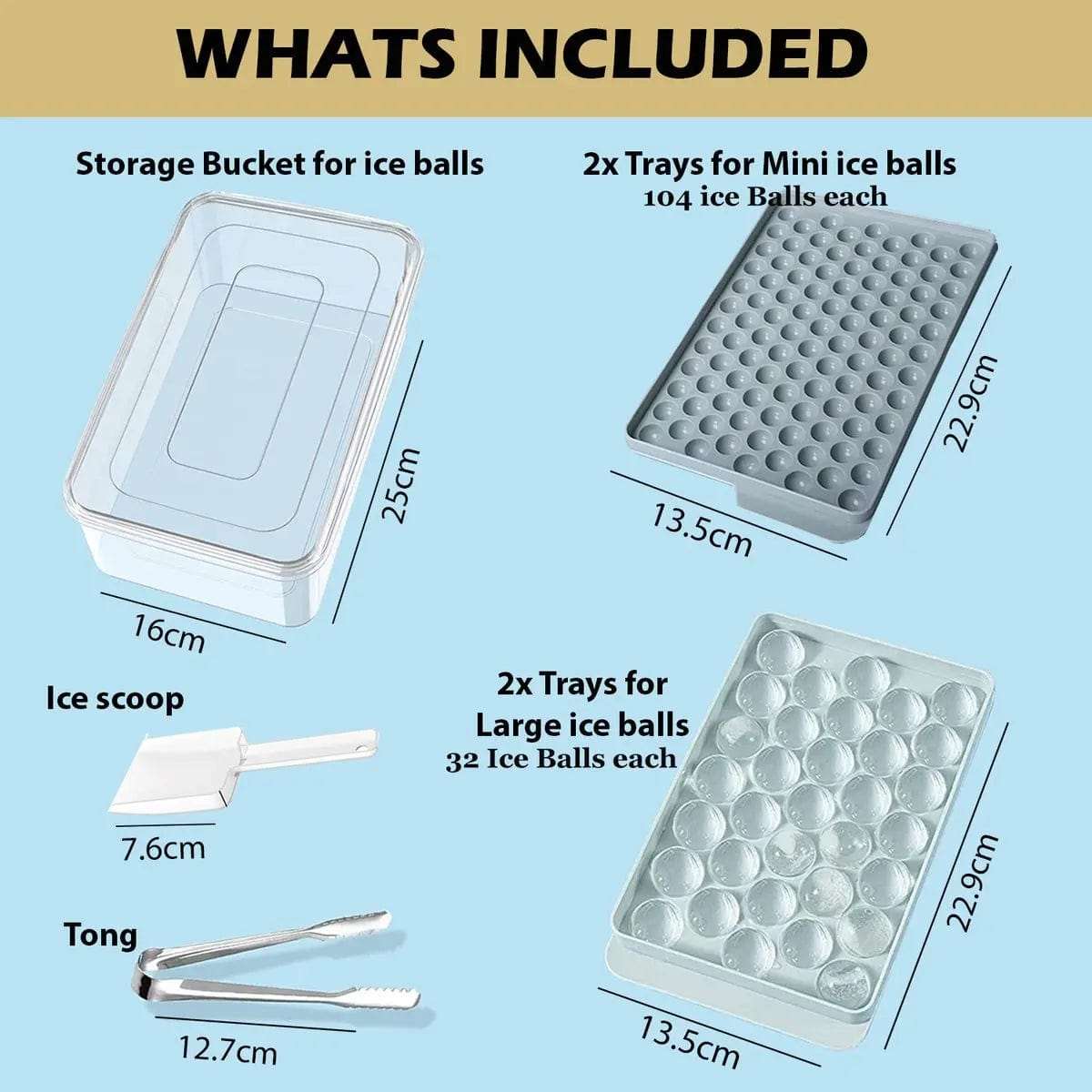 Cart In Mart Kitchen Organisation & Utensils 4 Pack Round Large and Mini Ice Cube Tray Set