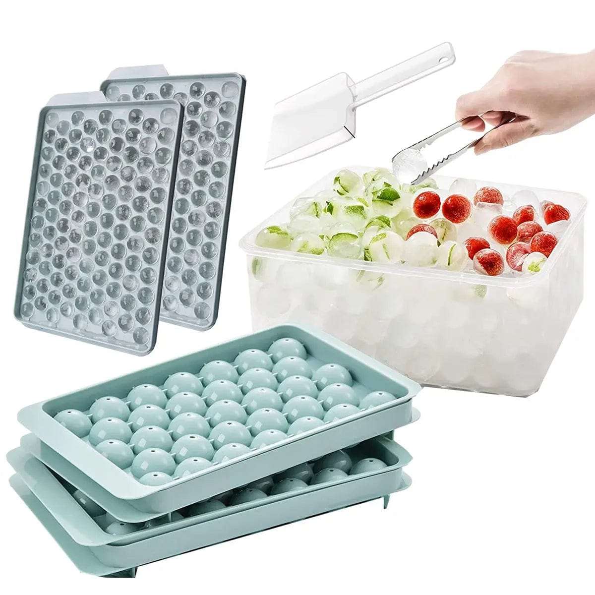 Cart In Mart Kitchen Organisation & Utensils 4 Pack Round Large and Mini Ice Cube Tray Set