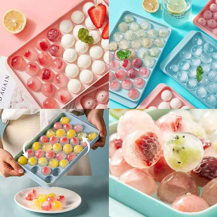 Cart In Mart Kitchen Organisation & Utensils 4 Pack Round Large and Mini Ice Cube Tray Set