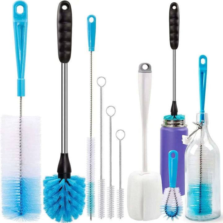 Cart In Mart Kitchen Organisation & Utensils 8 Pack Bottle Cleaner Brush Set - Long Handle