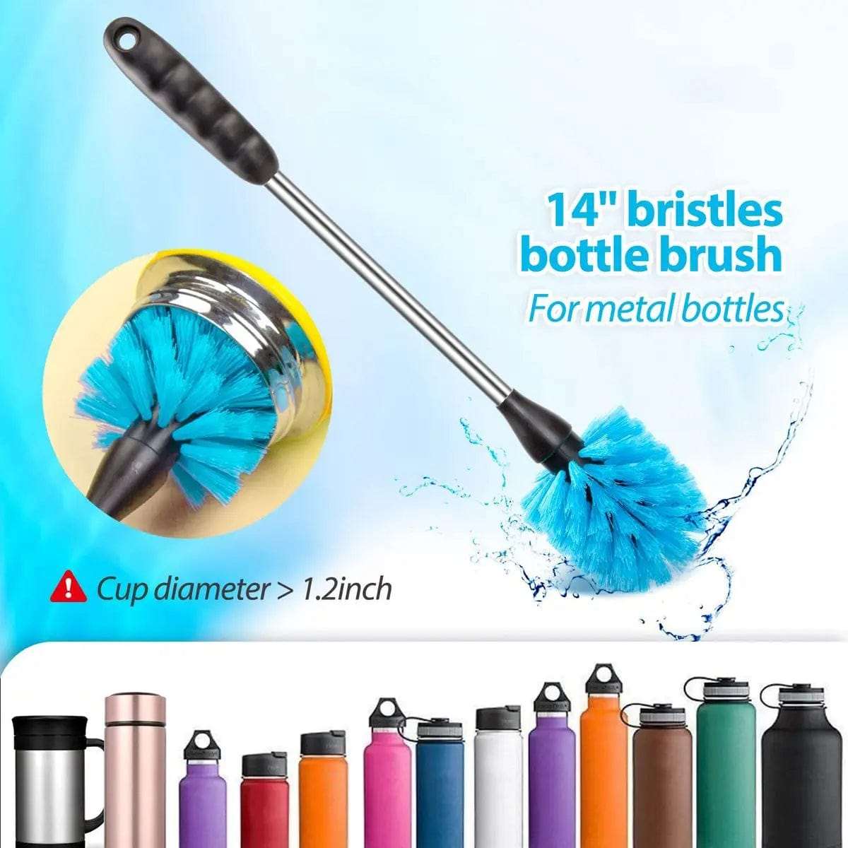 Cart In Mart Kitchen Organisation & Utensils 8 Pack Bottle Cleaner Brush Set - Long Handle