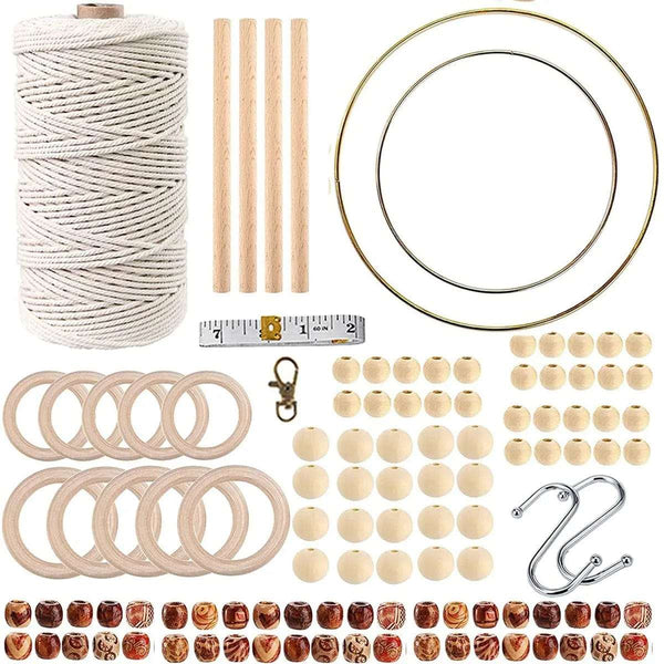 Cart In Mart macrame cord beads kit 121 Pieces DIY Macrame Craft Kit with Cord & Beads