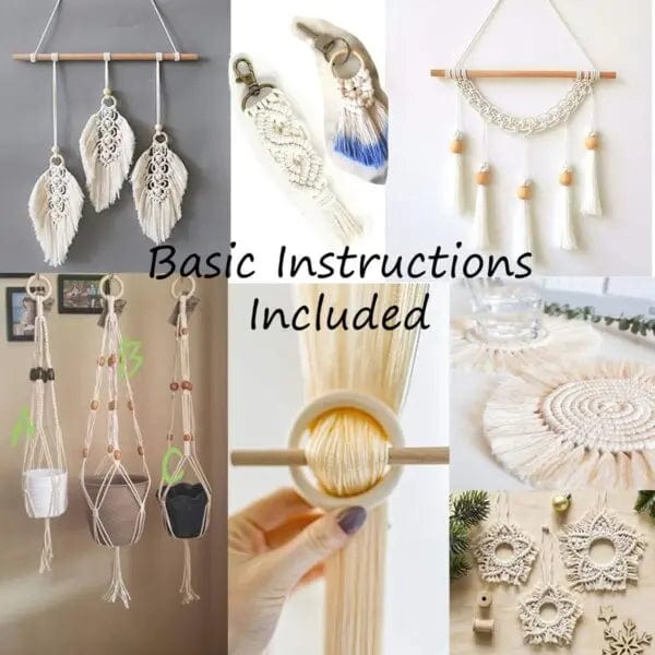 Cart In Mart macrame cord beads kit 121 Pieces DIY Macrame Craft Kit with Cord & Beads