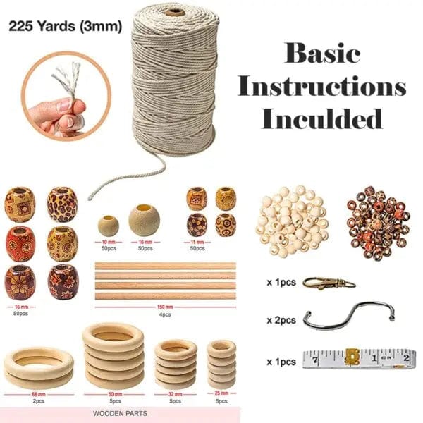 Cart In Mart Macrame Kit 226 Pcs DIY Macrame Craft Kit With 205m Cord