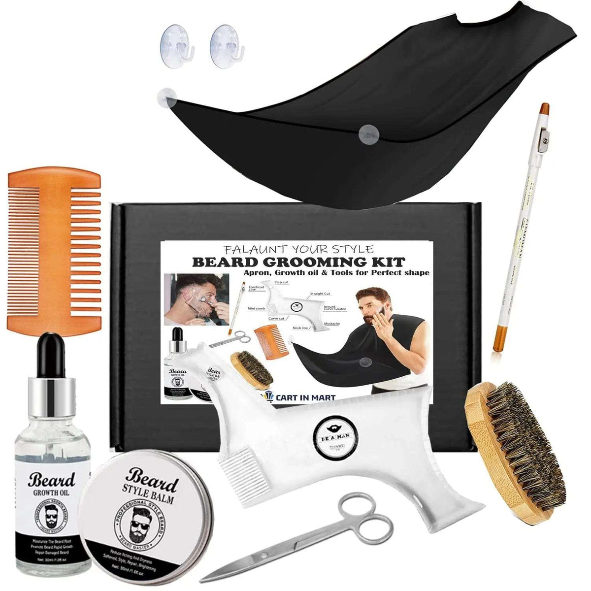 Cart In Mart Men Beard Grooming Kit 10 Pcs Beard Grooming & Trimming Gift Kit For Men