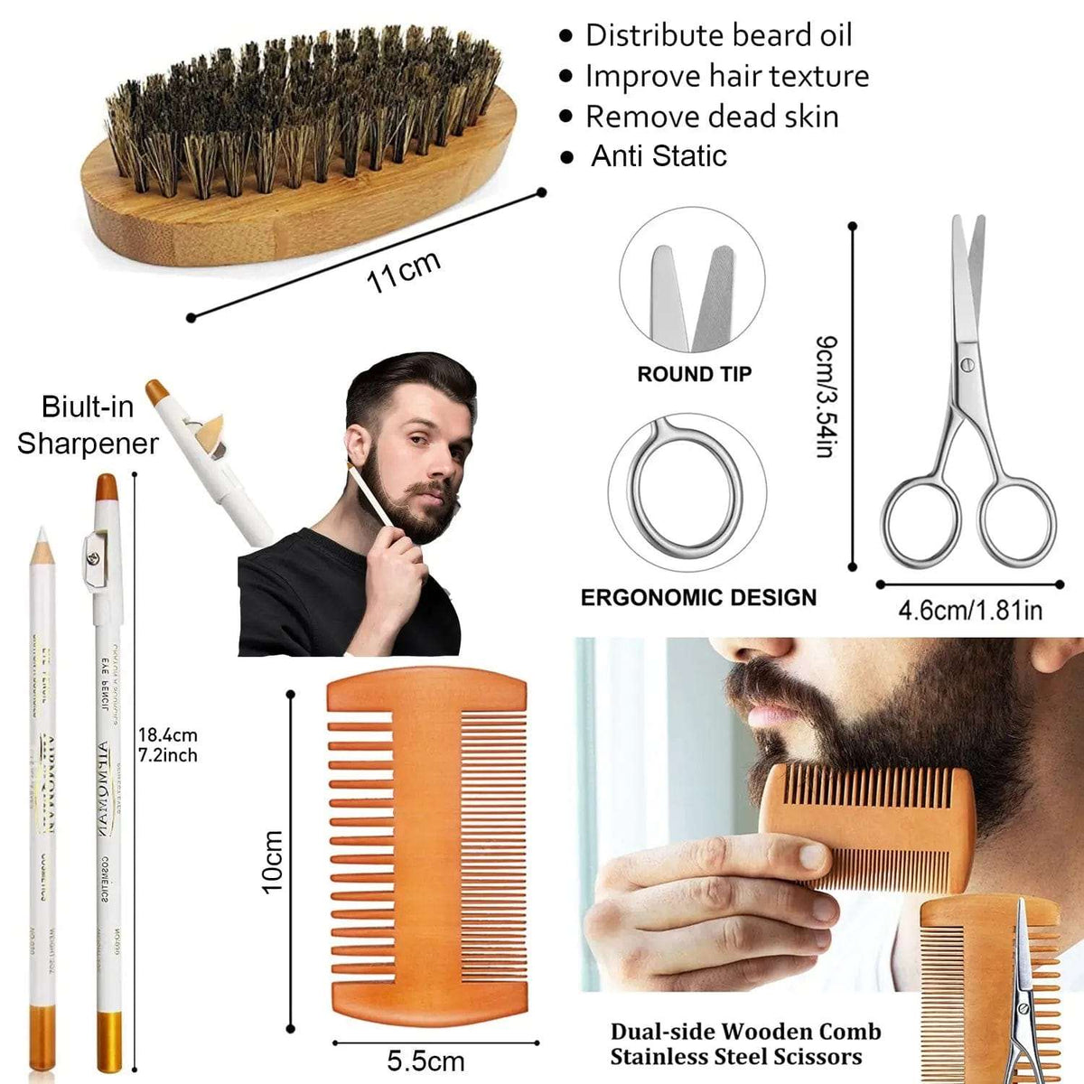 Cart In Mart Men Beard Grooming Kit 10 Pcs Beard Grooming & Trimming Gift Kit For Men