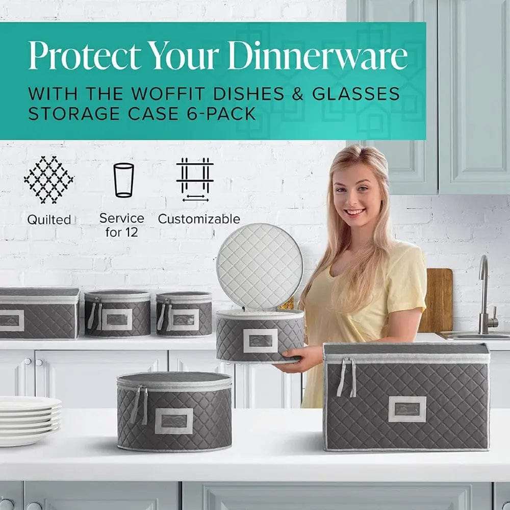Dishware Box Durable Storage Boxes For Dishes, Cups Mugs, and Dinner - Cart In Mart