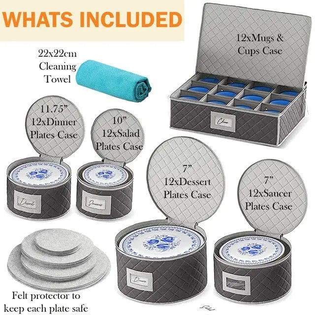 Cart In Mart Party Accessories 5 Pack Dinnerware Quailted Storage Boxes