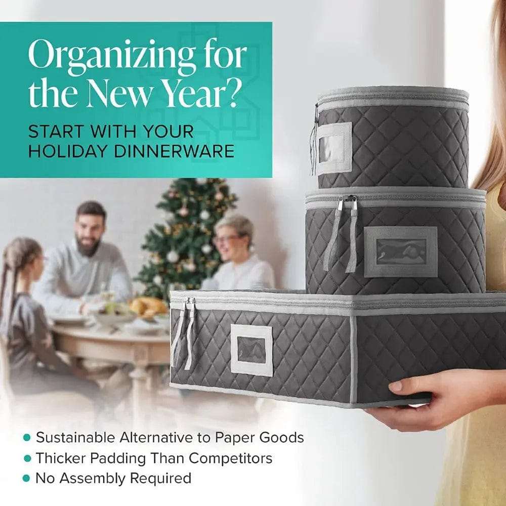 Cart In Mart Party Accessories 5 Pack Dinnerware Quailted Storage Boxes