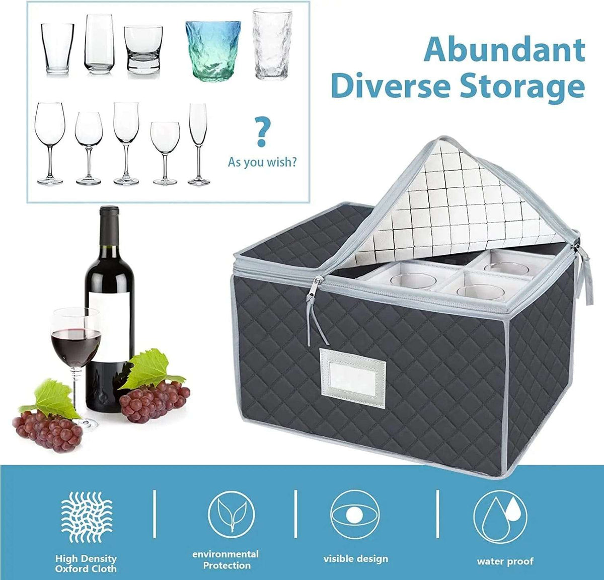 Cart In Mart Party Accessories Glassware Storage Quilted Packing Boxes