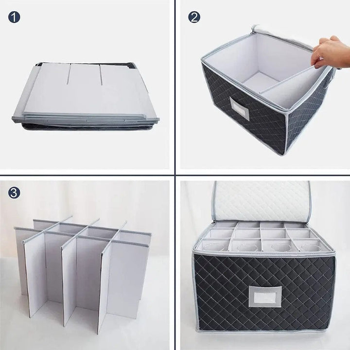 Cart In Mart Party Accessories Glassware Storage Quilted Packing Boxes